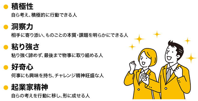 ・IT業界で世の中に貢献できることを本気で実現させたい・若いうちから経営層の方と接点を持てる営業マンになりたい・いろいろなプロジェクトに関わって事業を成功させて、自己成長したい・仕事もプライベートも充実した働き方を実現させたい・スキルを磨いて縁の下の力持ちとして会社を支える存在になりたい